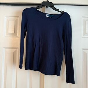 Navy Blue Long Sleeve Top by